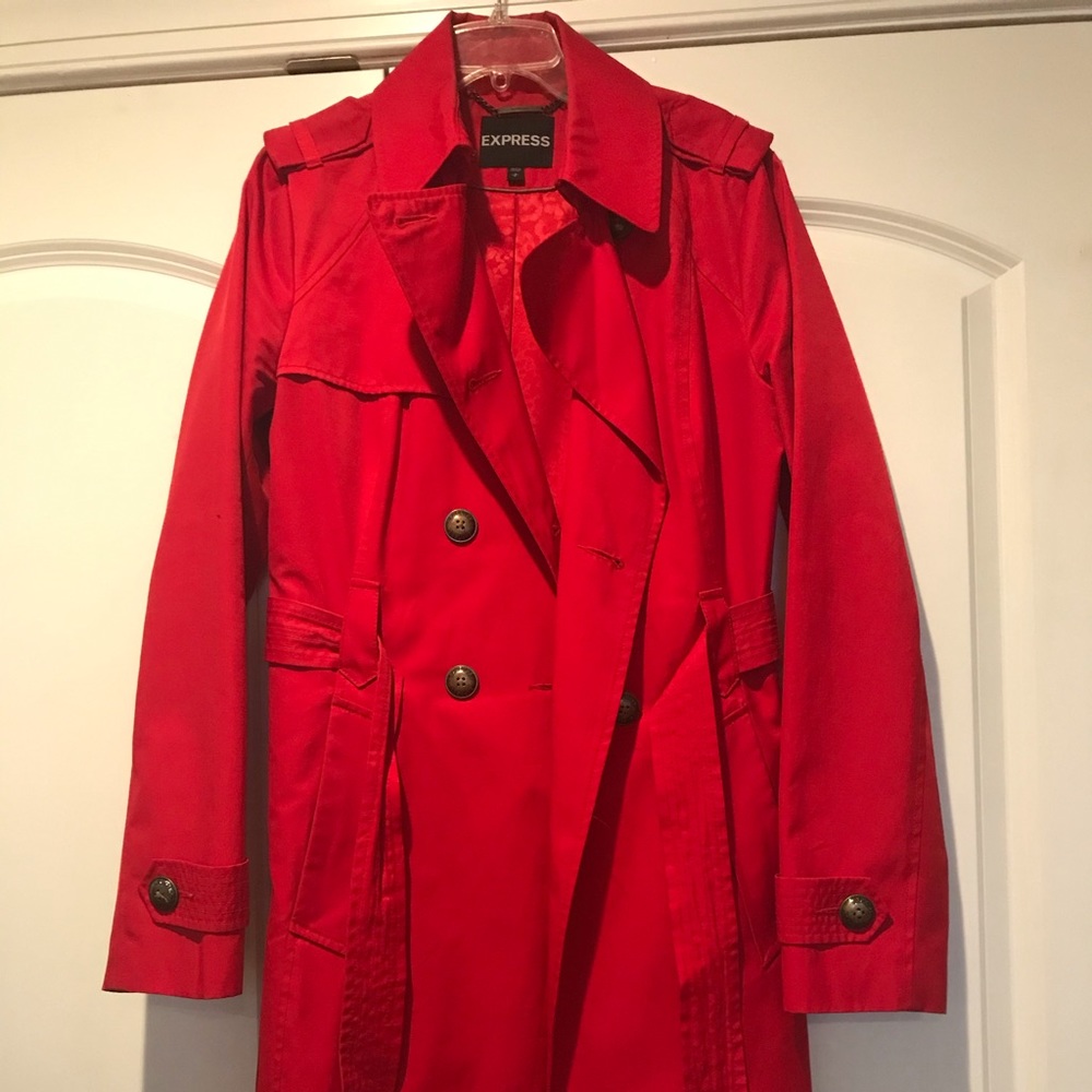 Red Express Trench Coat